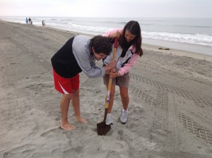 Jeremy diggin a hole with some assistance